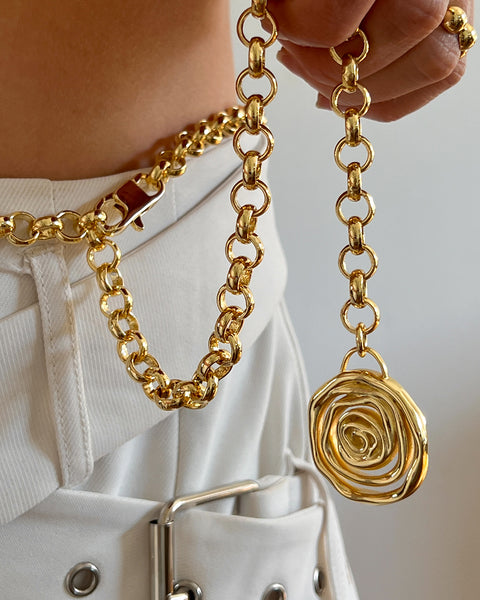 小物 KISHIDAMIKI tulle chain belt Drea Chain Belt in gold | Ramy Brook