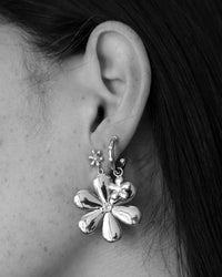 Diamonte Daisy Hoops- Silver View 8