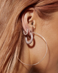 Pave Baby Amalfi Hoops- Rose Gold View 3