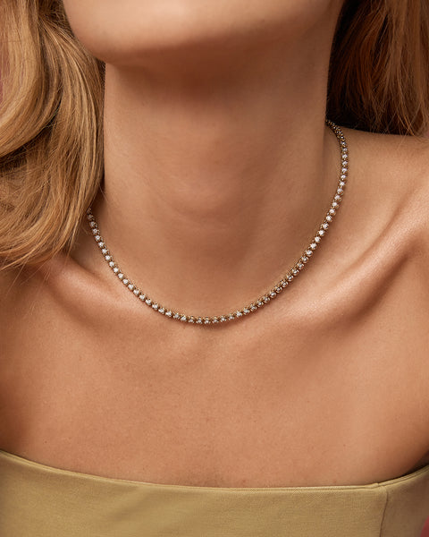 Tennis necklace deals gold