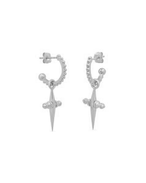 Mini Cross Hoops- Silver | Luv Aj