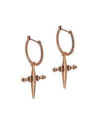 Cross Hoops- Rose Gold View 1