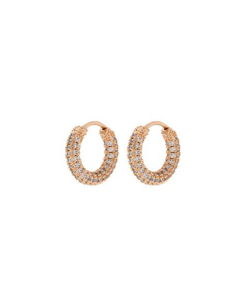 Pave Amalfi Huggies- Rose Gold Luv Aj