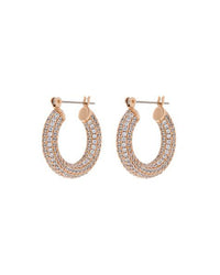 Pave Baby Amalfi Hoops- Rose Gold View 1
