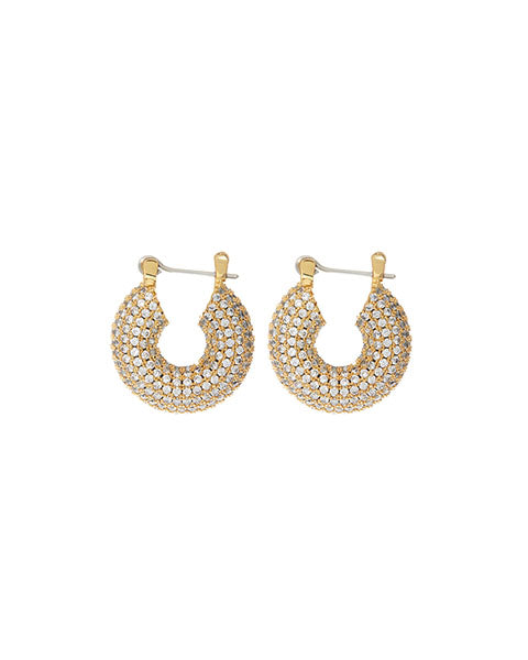 Pave Mini Donut Hoops- Gold Luv Aj