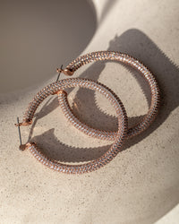 Pave Amalfi Hoops- Rose Gold View 6