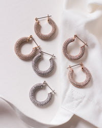 Pave Baby Amalfi Hoops- Gold View 10