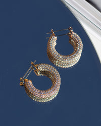 Pave Baby Amalfi Hoops- Gold View 3