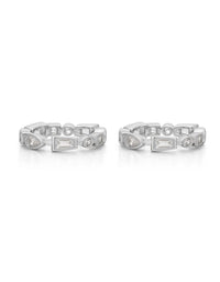 Bezel Stone Ring Set- Silver