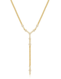 Hex Pave Disc Lariat- Gold