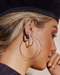 Pave Baby Amalfi Hoops- Silver View 5