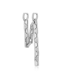 Jagger Chain Double Hoops- Silver View 1