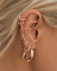 Baby Amalfi Tube Hoops- Rose Gold View 3