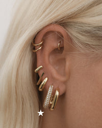 XL Pave Chain Link Hoops- Gold View 14