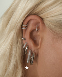 XL Pave Chain Link Hoops- Silver View 8