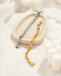 Boxy Pave Chain Bracelet- Silver View 3