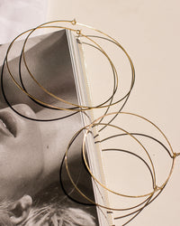 Capri Wire Hoops - Gold View 6