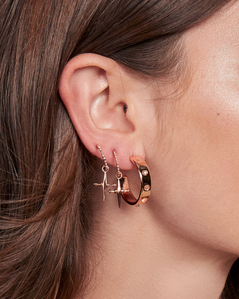 Mini Cross Hoops- Rose Gold | Luv Aj
