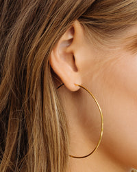 Capri Wire Hoops - Gold view 2