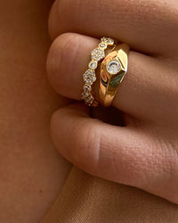 Hex Pave Disc Ring- Gold View 3