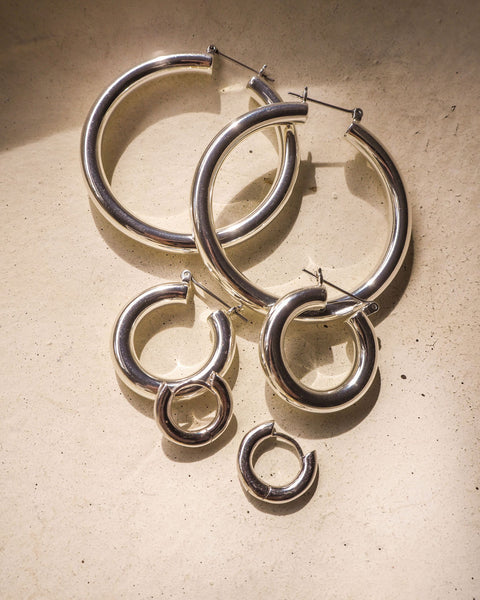 Luv Aj Amalfi Tube Hoops in Silver | Luv Aj