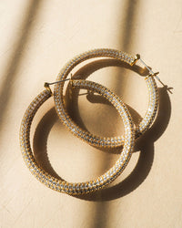Pave Amalfi Hoops- Gold View 4