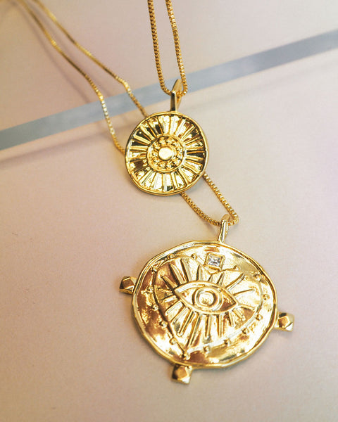 Evil eye sale coin pendant