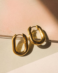 XL Chain Link Hoops- Gold view 2