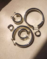 Amalfi Tube Hoops- Silver View 13