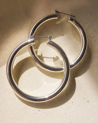 Amalfi Tube Hoops- Silver View 9
