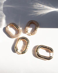 XL Chain Link Hoops- Gold View 4