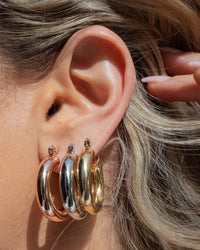 Baby Amalfi Tube Hoops- Rose Gold View 9