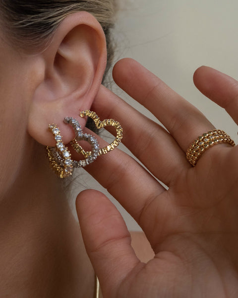 Diamond heart clearance earrings hoops
