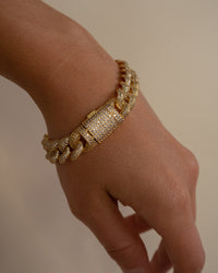 Pave Cuban Link Bracelet- Silver View 6