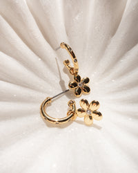 Diamonte Daisy Hoops- Gold View 3
