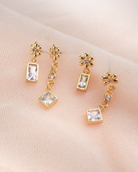 Daisy Chain Studs Set- Silver View 4