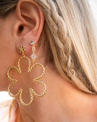Daisy Rope Earrings- Gold View 4
