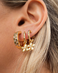 Diamonte Daisy Hoops- Gold view 2