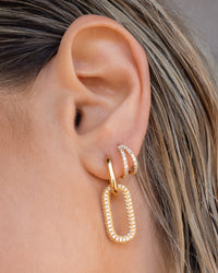 Pave Simone Loop Hoops- Gold View 9