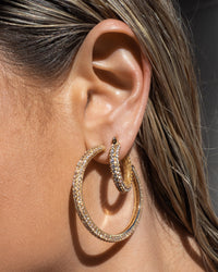 Pave Josephine Hoops- Gold View 3