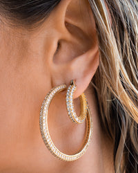 Pave Josephine Hoops- Gold View 6