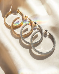 Pave Josephine Hoops- Silver View 3
