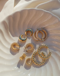 Pave Estelle Hoops- Gold View 7