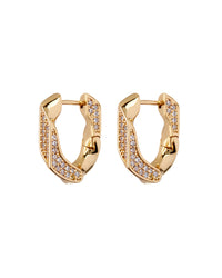 Pave Cuban Link Hoops- Gold (Ships Early June) View 1