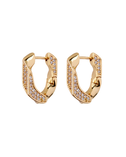 【LUV AJ】Pave Cuban Link フープピアス Pave-Cuban-Link-Hoops--
