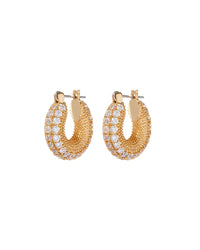 Pave Giselle Hoops- Gold