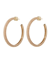 Pave Josephine Hoops- Gold