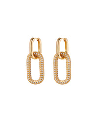 Pave Simone Loop Hoops- Gold View 1