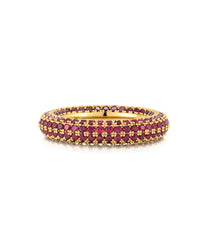 Pave Amalfi Ring- Ruby Red- Gold View 1