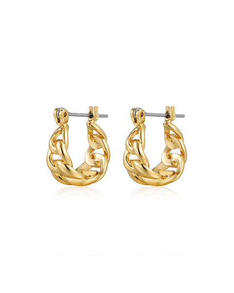 The Mini Louis Chain Hoops- Gold | Luv Aj